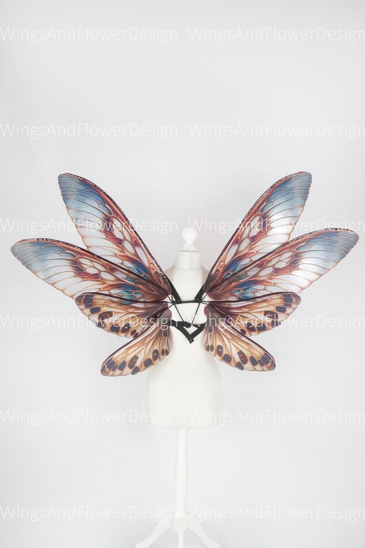 Butterfly brown gray forest fairy leaves wings, wings Photo Prop, wedding wings, butterfly magical fairy wings, fantasy halloween