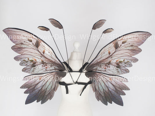 Butterfly brown forest fairy leaves wings, wings Photo Prop, wedding wings, butterfly magical fairy wings, fantasy halloween