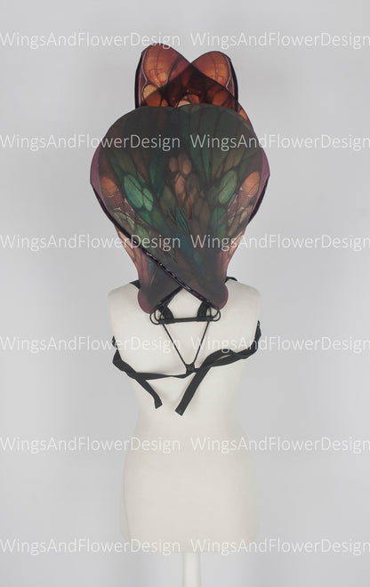 Butterfly brown green fairy leaves forest wings, wings Photo Prop, wedding wings, butterfly magical fairy wings, fantasy halloween