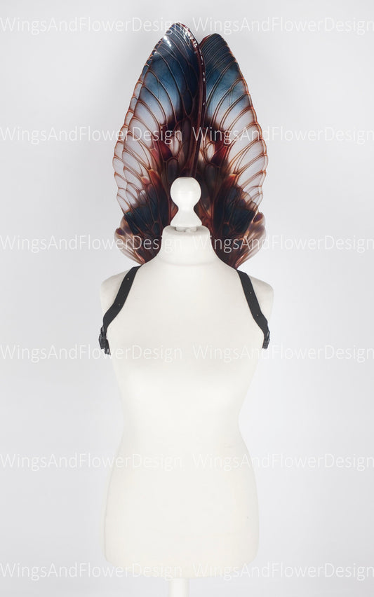Butterfly brown gray forest fairy leaves wings, wings Photo Prop, wedding wings, butterfly magical fairy wings, fantasy halloween