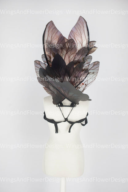 Butterfly brown forest fairy leaves wings, wings Photo Prop, wedding wings, butterfly magical fairy wings, fantasy halloween