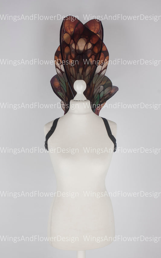 Butterfly brown green fairy leaves forest wings, wings Photo Prop, wedding wings, butterfly magical fairy wings, fantasy halloween