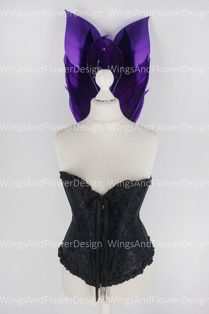 Butterfly purple forest fairy leaves wings, wings Photo Prop, wedding wings, butterfly magical fairy wings, fantasy halloween