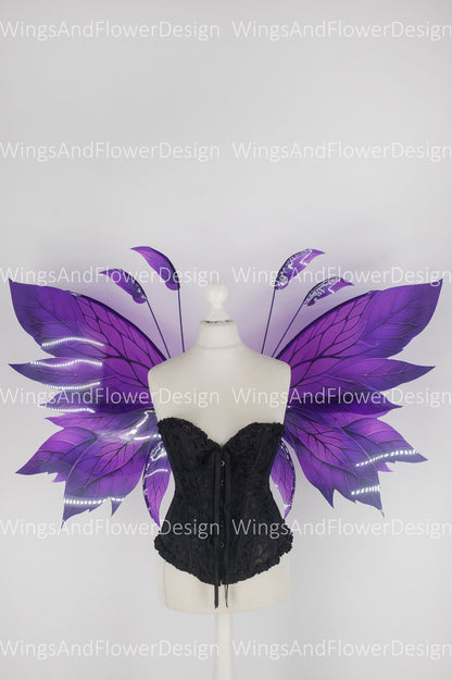 Butterfly purple forest fairy leaves wings, wings Photo Prop, wedding wings, butterfly magical fairy wings, fantasy halloween