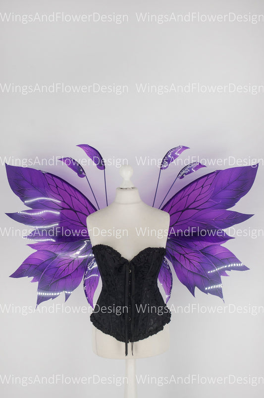 Butterfly purple forest fairy leaves wings, wings Photo Prop, wedding wings, butterfly magical fairy wings, fantasy halloween