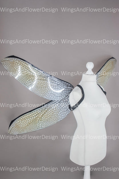 Brown white dragonfly wings, butterfly brown wings, elf fairy wings, wings Photo Prop, butterfly wings, fantasy halloween, magical fairy