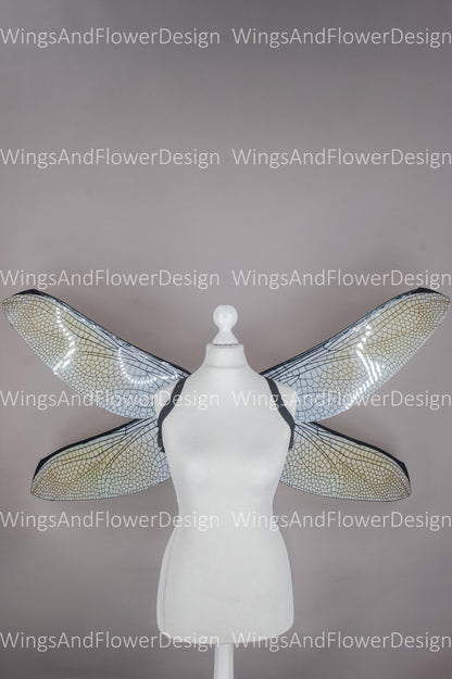 Brown white dragonfly wings, butterfly brown wings, elf fairy wings, wings Photo Prop, butterfly wings, fantasy halloween, magical fairy