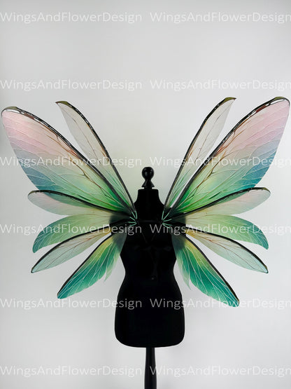 Butterfly green red brown pink wings Photo Prop, wedding wings, butterfly magical fairy wings, fantasy halloween