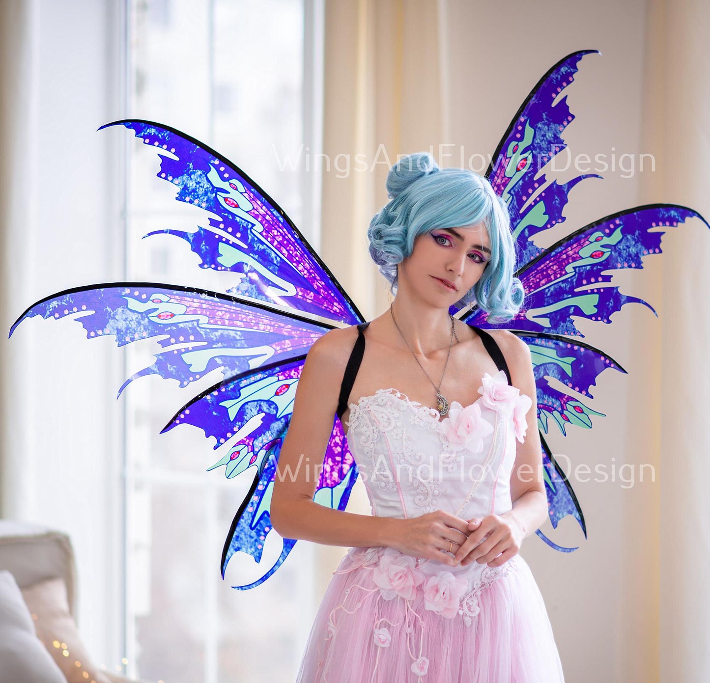 Multicolored wings, blue purple pink elf wings, wings Photo Prop, wedding wings, butterfly fairy wings, fantasy halloween, magical fairy