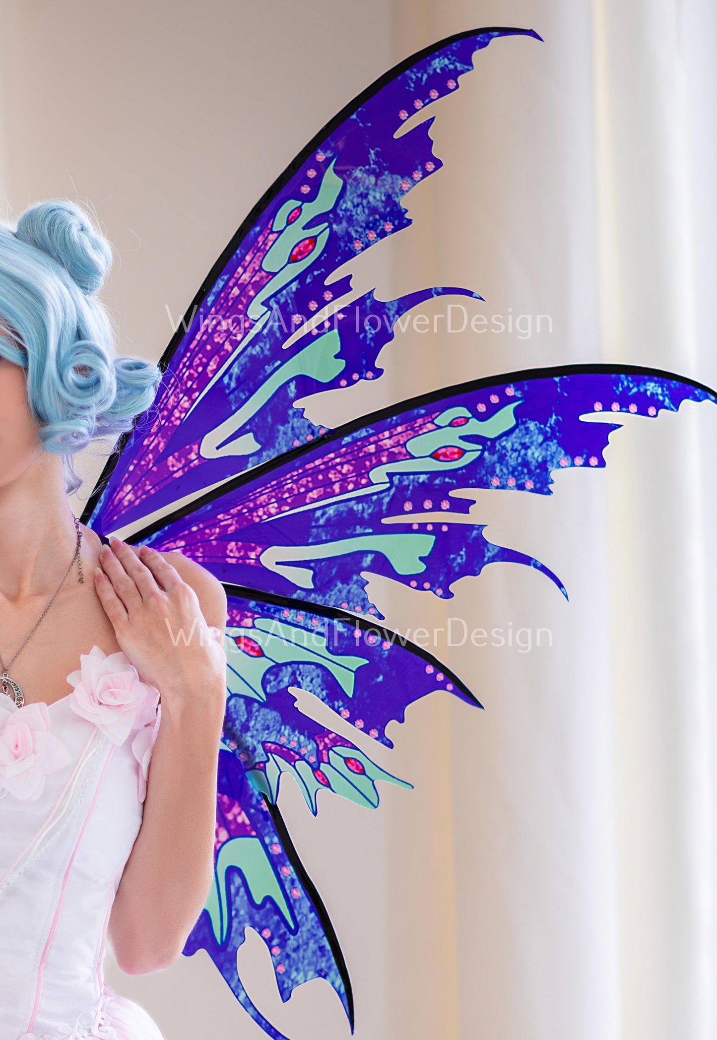 Multicolored wings, blue purple pink elf wings, wings Photo Prop, wedding wings, butterfly fairy wings, fantasy halloween, magical fairy