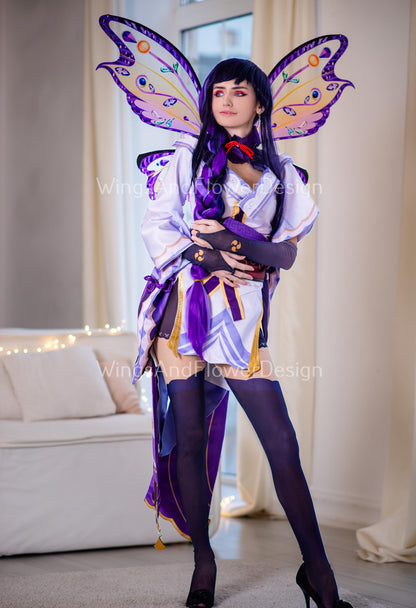 Clear transparent multi-colored multicolored purple swallowtail butterfly elf fairy Princess costume cosplay  Swallowtail halloween wings
