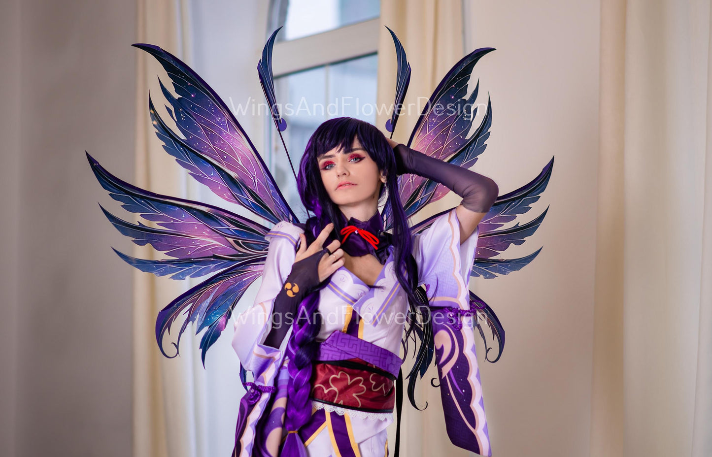 Cosmic butterfly purple lilac night galaxy fairy leaves feather wings, wings Photo Prop, magical fantasy halloween photoshoots themed events