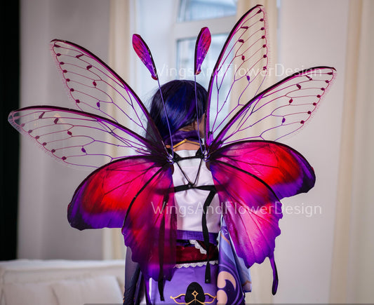 Pink butterfly wings, pink purple  butterfly fairy wings, costume wings, pink fairy wings, Pink Swallowtail, Halloween