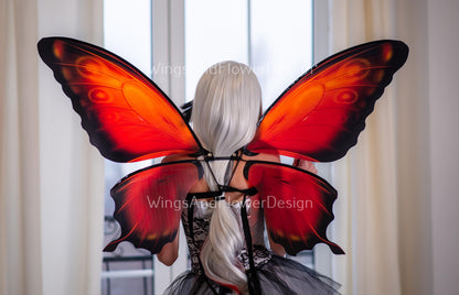Red orange Swallowtail butterfly wings, butterfly fairy wings, costume wings, Fairy wings, Pink Swallowtail, Halloween