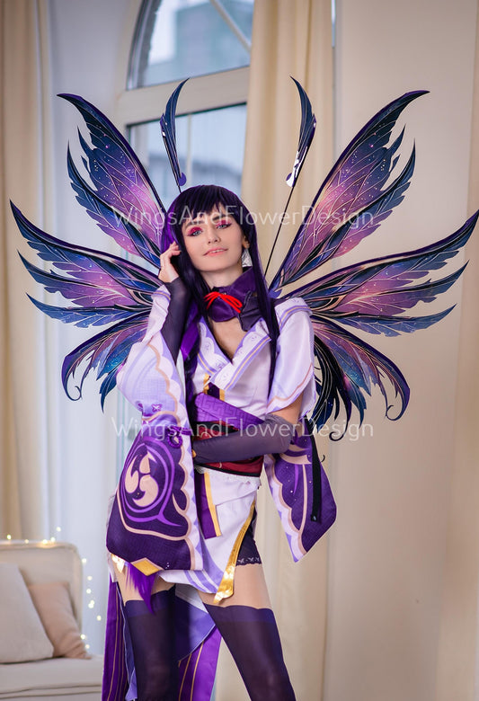 Cosmic butterfly purple lilac night galaxy fairy leaves feather wings, wings Photo Prop, magical fantasy halloween photoshoots themed events