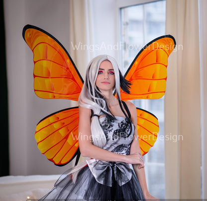 Yellow orange Swallowtail butterfly wings, butterfly fairy wings, costume wings, Fairy wings, Blue Swallowtail, Blue wings, halloween