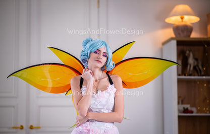 Yellow butterfly wings, yellow butterfly fairy wings, costume wings, Fairy wings, yellow swallowtail, halloween Fantasy Design