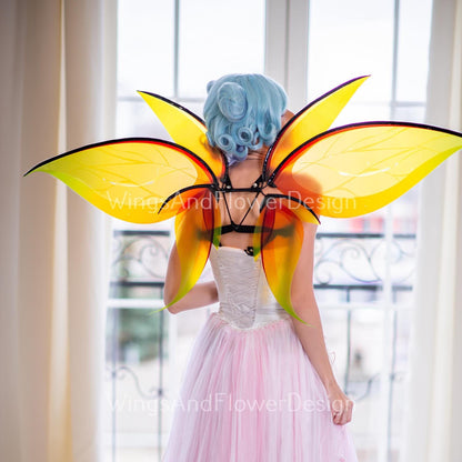 Yellow butterfly wings, yellow butterfly fairy wings, costume wings, Fairy wings, yellow swallowtail, halloween Fantasy Design