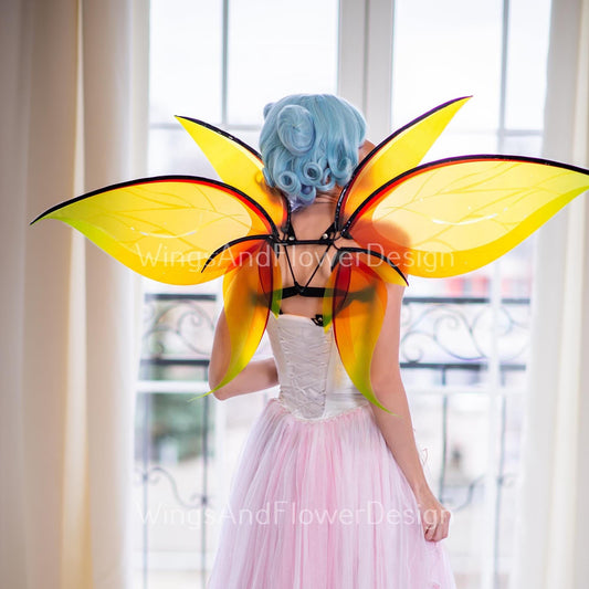 Yellow butterfly wings, yellow butterfly fairy wings, costume wings, Fairy wings, yellow swallowtail, halloween Fantasy Design