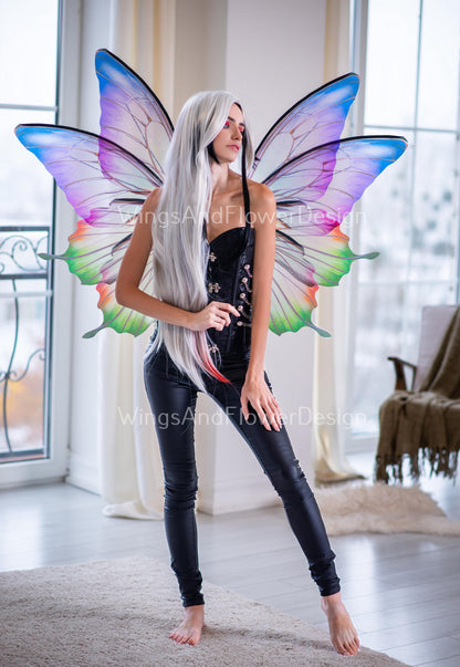 Purple butterfly wings, blue butterfly fairy wings, costume wings, blue fairy wings, Pink Swallowtail, Halloween