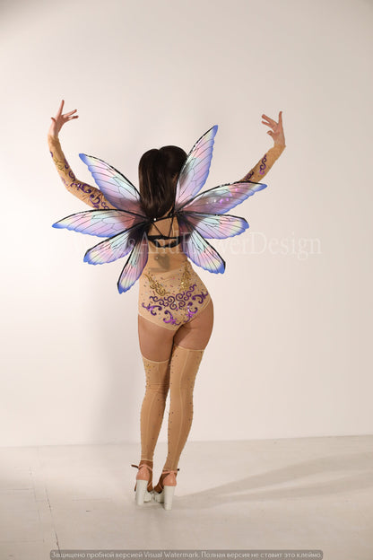 Butterfly Rainbow elf wings, wings Photo Prop, wedding wings, fantasy halloween, fantasy magical colorful fairy wings realistic