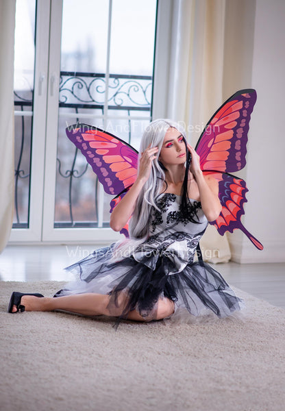 Red pink Swallowtail butterfly wings, butterfly fairy wings, costume wings, Fairy wings, Blue Swallowtail, Blue wings, fantasy halloween